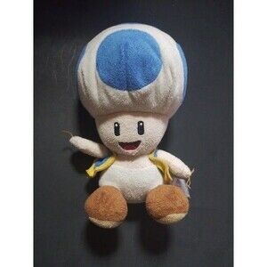 Little Buddy Nintendo Super Mario Bros Blue Toad Mushroom 8” Plush Toy